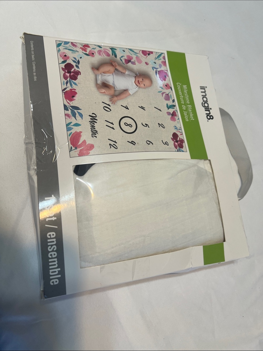 Floral Monthly Memory Keepsake Blanket - Pink & Teal